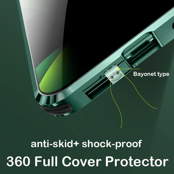 Anti Glare Magnetno Ohišje Za iPhone 12 Pro MAX 12 Mini 11 Pro MAX Zasebnost Zaslon Stekla, Pokrov Metal Odbijača Fotoaparat Zaščitnik Primeru
