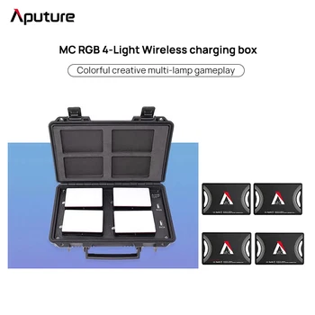 Aputure AL MC 4 Svetlobe Potovalni Komplet RGB Film Svetlobe HSI CC TFull Barve 3200K-6500K LED Luči s Prenosno brezžično polnjenje box