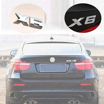 Avto logotip zadaj značko nalepke nalepke X1 X3 X4 X5 X6 GT dodatne oblike 3D chrome logotip srebro pismo plastike ABS trajne združljiv