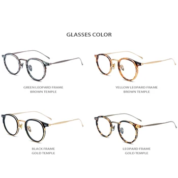 B Titanium Acetat Očala Okvir Moške, Visoke Kakovosti Vintage Krog Optičnih Slik Oči Očala za Ženske Očala Očala 1850