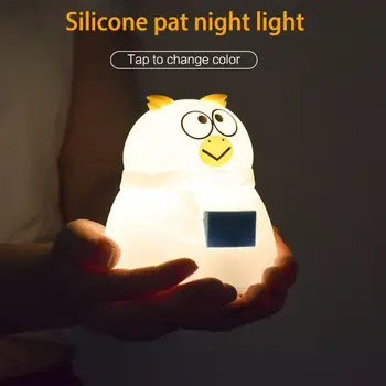 Barvita Vesel Živali Noč Svetlobe LED Lučka Patting Silikonski Plastičnih Gumb Baterija Otroška Nočna Za Otroke, Igrače Otroci Darilo
