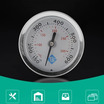 BBQ Žar Termometer Analogni Merilnik Temperature za žar Žar Pokrov Jamo Kadilec Celzija Celzija Temp Merilnik 150~600℉