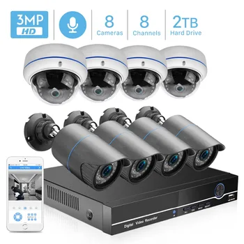 BESDER H. 265 8CH 4MP POE NVR Komplet Avdio Snemanje CCTV Sistema za zaščito, 48V PoE IP Kamero P2P Notranja Zunanja Video Nadzor Kit