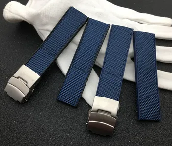 Blagovna znamka Blue Watchband najlon Silikonske Gume jermenčki Potopne 22 mm Za Breitling traku sponke Maščevalec/navitimer pasu logotip