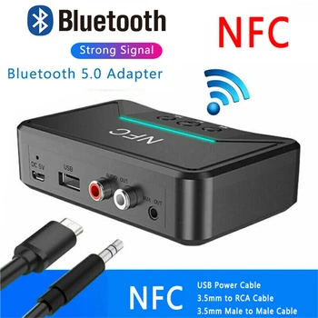 Bluetooth 5.0 Avdio Sprejemnik NFC 3.5 mm AUX RCA Jack Hi-fi Brezžični Auto Adapter Za Avto Brezžični Auto Adapter