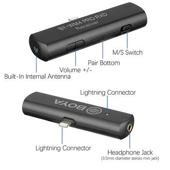 BOYA S-WM4 Pro K4 Razsvetljavo Brezžični Mikrofon za iPhone 11 Max Pro Xs Xr 8 7 SE2 iPad in iPod Touch Naprave IOS Tiktok Instagram