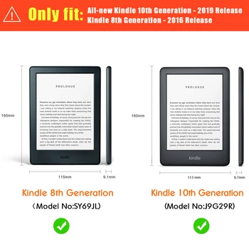 BOZHUORUI Stojalo Primeru za Kindle 10. Gen / Kindle 8. Gen e-Bralce,- PU Usnje, usnjeni Zaščitni Pokrov z Roko Trak/Auto Spanja Zbudi