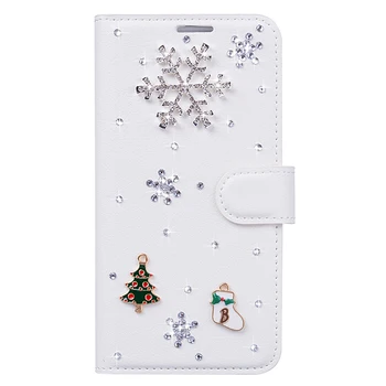 Božič Flip Usnje kartice Denarnice Kritje za iphone X XS XR 5 6S Plus 7 8 Mobilni telefon Apple iphone Mini 12 11 Pro Max Primeru