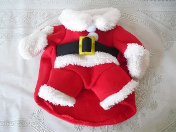 Božič Ljubljenčka Psa Kostume, Smešno Santa Claus Slog Kostum za Pse, Mačke Pozimi Toplo Pes, Mačka Oblačila Pet Pug Yorkshire Oblačila