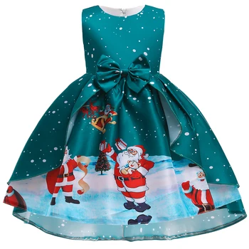 Božič Obleko Za Otroke Dekle Tiskanja Santa Claus Princesa Obleke Novo Leto Baby Dekleta Stranka Obleko Otrok, Cosplay Kostum 3-10Y