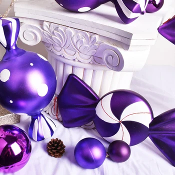 Božični okraski, sladkarije obesek 38 CM vijoličasto pobarvane sladkarije! Izvoz blaga! Enotni prodaje