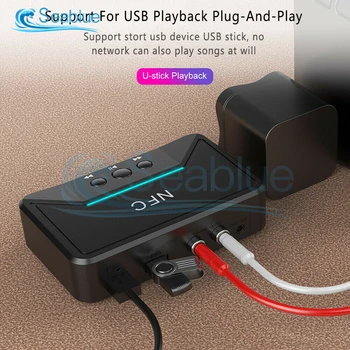 Brezžična tehnologija Bluetooth 5.0 Sprejemnik Smart NFC A2DP RCA AUX 3.5 MM Jack Adapter Suppotr USB Predvajanje Za AVTO Dom Zvočnik izhod za Slušalke