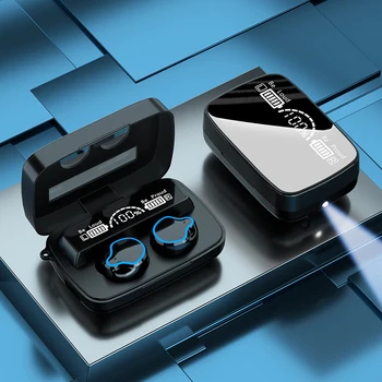 Brezžična tehnologija Bluetooth 5.1 Slušalke Touch Kontrole HD Stereo Slušalke Šport Vodotesne Slušalke Čepkov Z 3500mAh Polnjenje Primeru