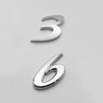 Chrome Črko in Številko 3 6 Emblem za Mazda 3 Mazda 6 M3, M6 Avto Styling Uspela Trunk Značko Kakovosti ABS Nalepke