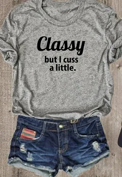 Classy Vendar sem Cuss Malo T-Shirt smešno poletje bombaž tees moda 90. letih ženske, darilo vrhovi harajuku camisetas tumblr goth top majica
