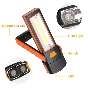 COB LED delovna Lučka Pregled Svetilka Svetilka Svetilka Magnetni Kavelj Ročno Orodje Garažo na Prostem Taborjenje Šport Lučka