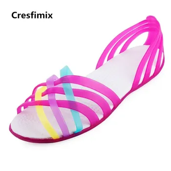 Cresfimix sandalias de mujer ženske modni sladko pomlad & poletje jelly nepremočljiva sandali lady casaul udobne sandale a2901