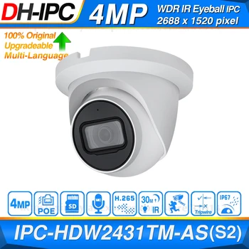 Dahua Original IPC-HDW2431TM-KOT 4MP HD POE Vgrajen Mikrofon Reža za Kartico SD H. 265 IP67 30 M IR Nočni IVS Nadgradljivo IP Dome Kamera