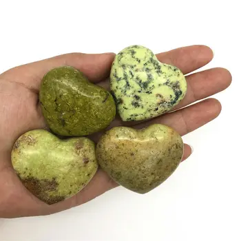 Debelo 1pc Naravnih Zelen Opal Quartz Kristal Srca v Obliki Polirani Kamni Zdravljenje Dekor Naravnih Kvarčni Kristali