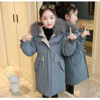 Dekleta Zimska Oblačila Plašč 2020 Novo Bombažno Jakno Otrok Šivanje Dolgo Debel Bombaž Oblačila 11 Baby Dekle Zimska Oblačila -30