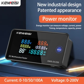 Digitalni Voltmeter KWS DC 0-200 DC Energije, Moči Meter LED AC Wattmeter Električni Merilnik S Funkcijo Reset 0-100A