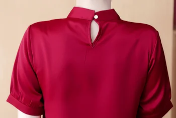 Dingaozlz Nove modne Ženske Vrhovi Kratek rokav Poletje OL majica Plus velikost Lok kravato, Ženske bluzo Blusa