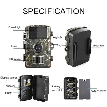 DL-100 Lovska Kamera 12MP 1080P Night Vision Nepremočljiva 0.8 S Sprožijo Čas Divje živali Pasti samostojna lovska Kamera za Nadzor Varnosti 2020