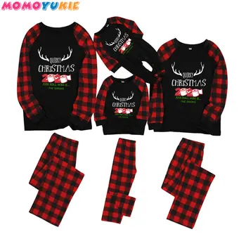 Družina se Ujemanje Božičnih Pižamo Nastavi Novo Leto je Mama in Oče Otroka, Otrok Oblačila Tiskanje Družino Obleke Sleepwear More