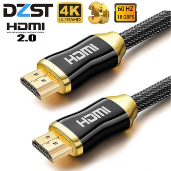 DZLST HDMI 4K Ultra HD 60 HZ Moški moški Visoke Kakovosti pozlačeni skupno Pleteni Kabel Za TV-sprejemnikom HD Projektor Hdmi Kabel 2.0