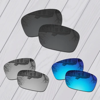 E. O. S 3 Pari Black & Silver & Ice Blue Polarizirana Zamenjava Leč za Oakley Sostanovalec sončna Očala