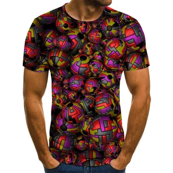 Eleganten moški 3DT majica pisane prostor psihedelični cvet 3D tiskanih moška T-shirt hip-hop priložnostne ulica slog T-shirt vrh