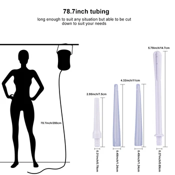 Enema Vedro Komplet za Čiščenje Debelega črevesa s Silikonsko Cev za Zdravje Flusher Zaprtje Pranje Analni Vagina Čistilo za Pranje Enema Set