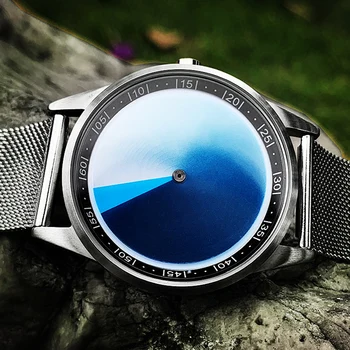 Enmex design Modra kodo za moške wristwatchcreative design nerjavnega jekla primeru Preoblikovanje modra obraz quartz ura uro