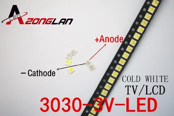 EVERLIGHT 500pcs LED Osvetlitvijo 1W 3030 3V Cool bela 80-90LM TV Aplikacijo, 62-113TUN2C/S5000-00F/TR8-T