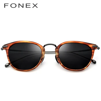 FONEX B Titanium Acetat Polarizirana sončna Očala Moških Visoko Kakovost blagovne Znamke Oblikovalec Letnik Kvadratnih sončna Očala za Ženske T839