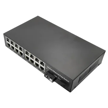 Gigabit Ethernet stikalo Vlakna, Optični Mediji Pretvornik En Način 16 RJ45 1 SC optični Port 10/100/1000M