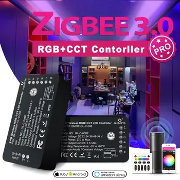 GLEDOPTO RGB+SCT Zigbee Smart LED Luči Trakovi Krmilnik DC12-24V-36V-48V-54V Smart Home Delo Hue Most Amazon Alexa PAMETNI DOM