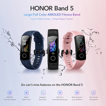 Globalna Različica Honor 5 Pametna Zapestnica Bolje Kot Band 4 Srčni Utrip Smart Band Smartband Nepremočljiva Pametno Gledati
