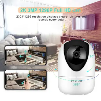 Home Security IP Kamero 3MP 2K 1296P 1080P Ultra HD dvosmerni Audio H. 265 Cloud Storage Night Vision nadzorne Kamere z App