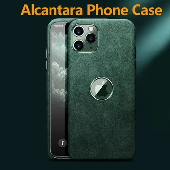 Italijanski Alcantara Primeru Telefon za Apple iPhone 11 Pro Max Luksuzni Poslovni Usnjena torbica za iPhone 11 Telefon Zadnji Pokrovček