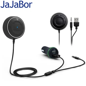 JaJaBor Bluetooth Car Kit, Prostoročno AUX 3,5 MM Glasbe Predvajalnik Zvoka Dvojni USB Avto Polnilec Podpirajo NFC, Seznanjanje Funkcija