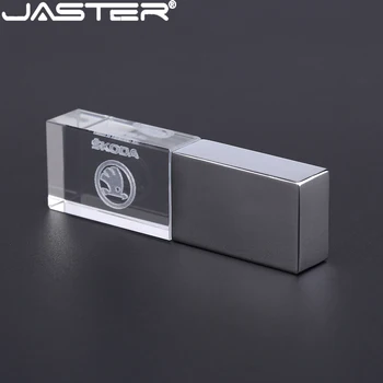 JASTER USB flash drive usb2.0 skoda kristalno kovinski pendrive 4GB 8GB 16GB 32GB 64GB 128GB palec pogon memory stick u disk