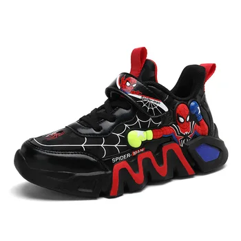 Jeseni Otroci Superge Spiderman Otroci Čevlji Za Fante Chaussure Enfant Mehko Šport Košarka Tek PU Usnje Dojenčka Tenis