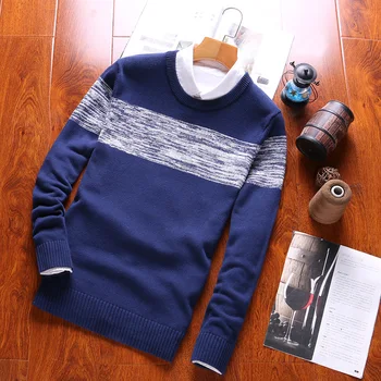 Jeseni, pozimi moški pulover bombaž dolgimi rokavi pulover moda divje dolgimi rokavi pulover(brez srajce)