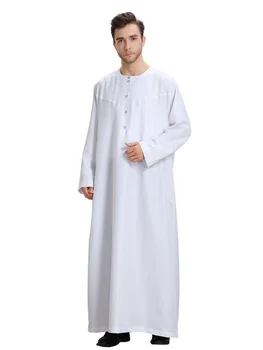 Jubba Thobe Za Moške Arabski Dubaj Bombaž Mens Formalno Thobes Dolgo Muslimanskih Haljo Oblačila Islamske Savdska Arabski Tam Kaftan Molitev Moški Obrabe