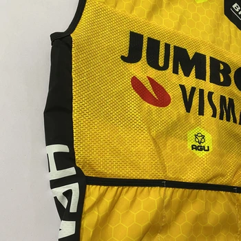 JUMBO Windproof telovnik visma ekipa Agu Uifit kolesarski Dres 2020 Moški kolesarski brezrokavnik 2020 brez Rokavov suknjič Lahki in dihanje