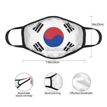 Južna Koreja Zastavo Masko Najboljše Darilo Smešno Tiskanja Za Večkratno Uporabo Masko Koreja Korejski Corea Jugo Zastave Zastave Lockdown Azije Azija Socialne
