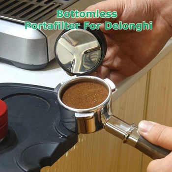 Kava brez Dna Portafilter Aluminija Odmerjanja Obroč Espresso Kave Toka, Leseni Ročaj Filter Držalo 51/54/58mm