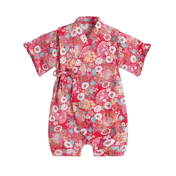 Kimono otroška oblačila japonski slog otroci oblačila dekleta romper retro kopalni plašč enotna oblačila za dojenčke pižamo cvetlični Kostum