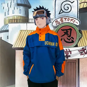 Klasična Risanka Anime Naruto Uchiha Obito Cosplay Rekviziti Pribor Z Dolgimi Rokavi Sharingan Gumb Varovalni Plašč
